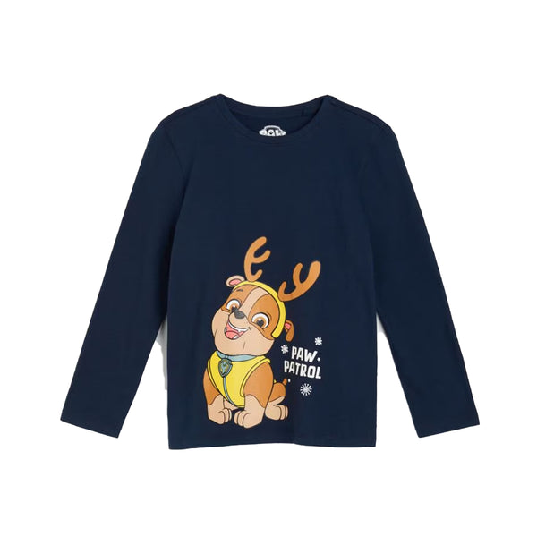 NICK Boy Navy Blue Paw Patrol Character Printed Full Sleeves Shirt