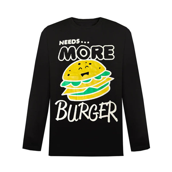 PIA LIA Boy Black More Burger Printed Full Sleeves Shirt