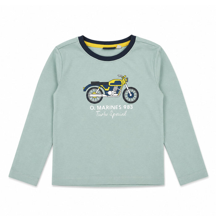 OM Boy Bike Printed Green Full Sleeves Shirt