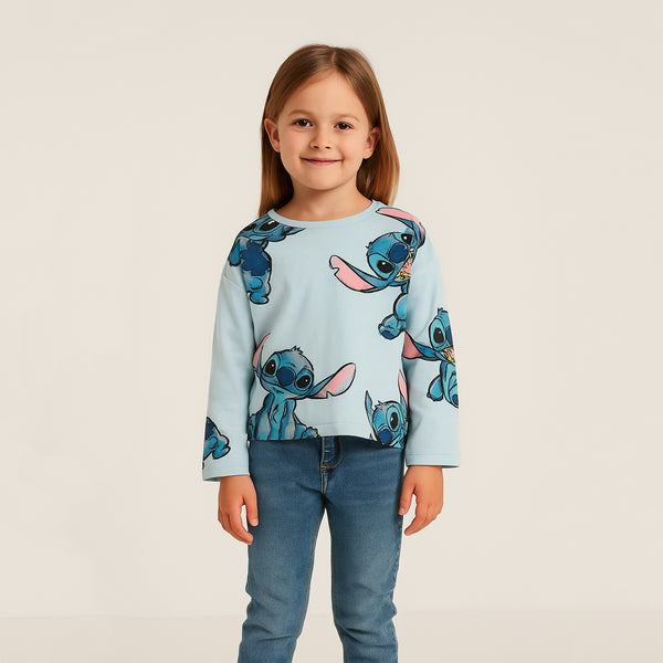 DSN Girl Sky Bluey Character Printed Full Sleeves Shirt