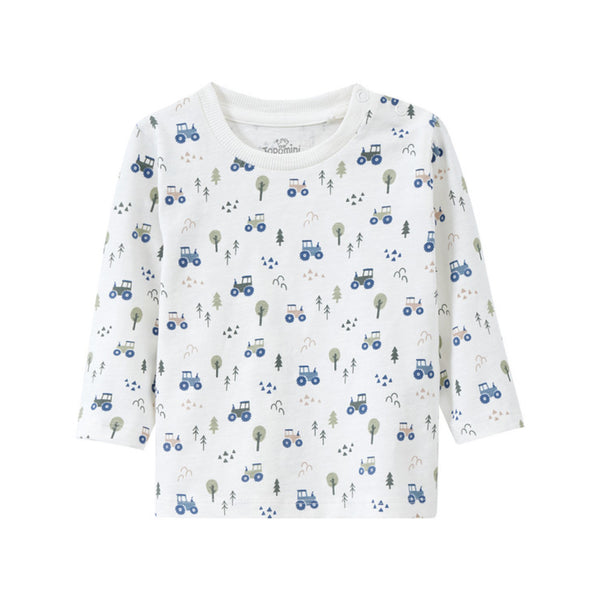 TOPO MINI Boy White Tree Print long Sleeves Shirt