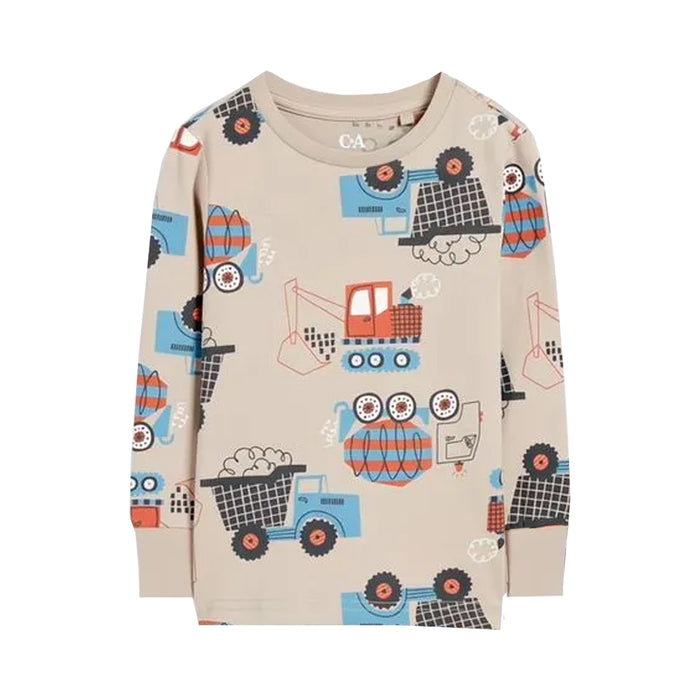 C&A Boy Dorian Gray Dumper Truck Printed Full Sleeve Shirt