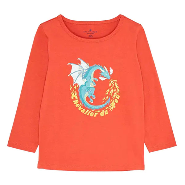 SM Boy Red Dragan Printed Full Sleeves Shirt