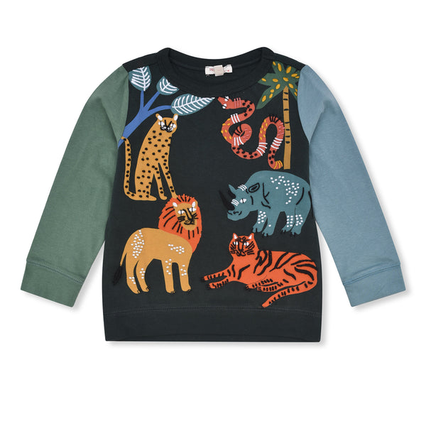 DP Boy Green Animal's Embroidery Full Sleeves shirt