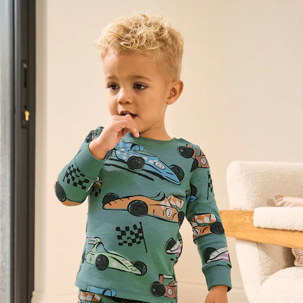 NXT Dark Green Car Race Printed T-shirt