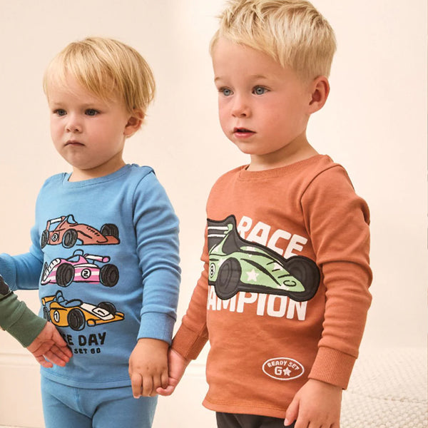 NXT Boy Brown Race Champion Printed With CAR Embroidery T-shirt