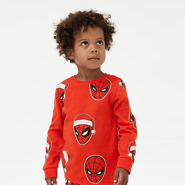 MS Boy Red Spiderman Printed Fleece Shirt