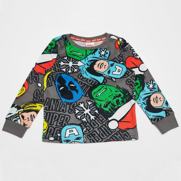 NXT Boy Grey Avengers Printed Shirt