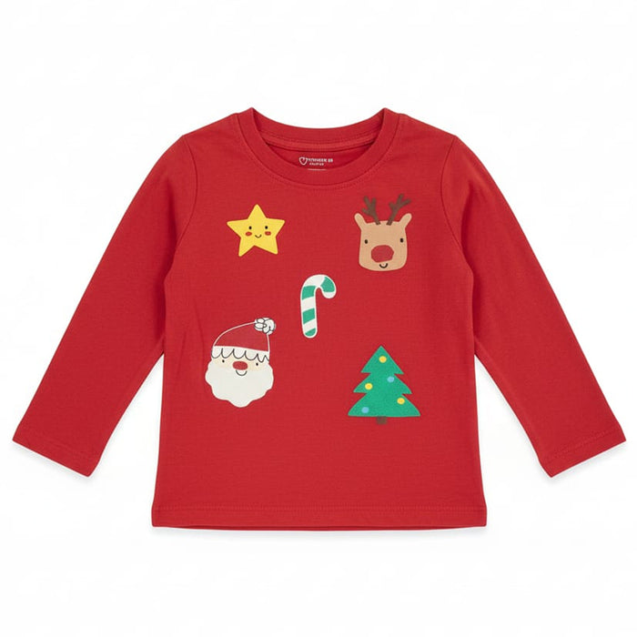 PRM Boy Red Santa Tree Printed Shirt
