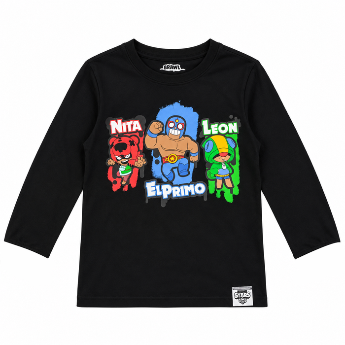 BL SS Boy Black NITA ELPRIMO LEON Printed T-Shirt