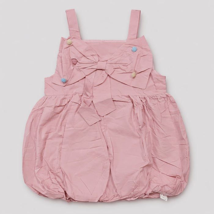 Girl Pink With Pum Pum Bow Frock