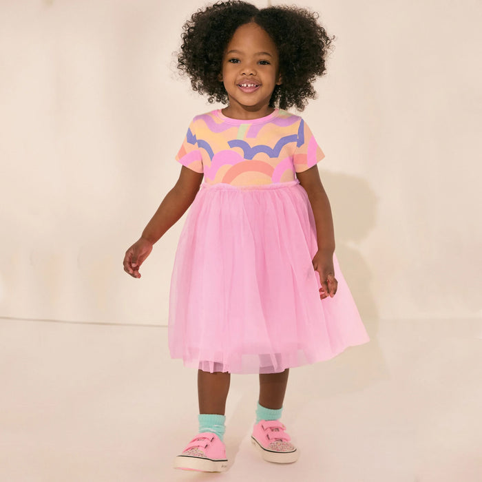 NXT Girl Pink Rainbow Net Fancy Frock