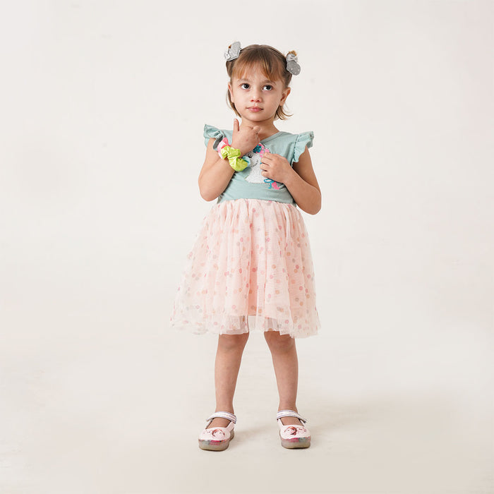 Girl Sea Green Unicorn Sequence Fancy Frock