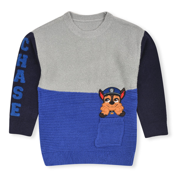FF Boy Blue Grey Paw Petrol Pocket Sweater