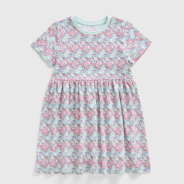 Girl Floral Printed Green Frock