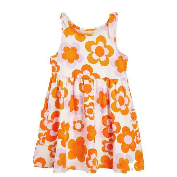 NXT Sleeveless Girls Frock With Flower Print