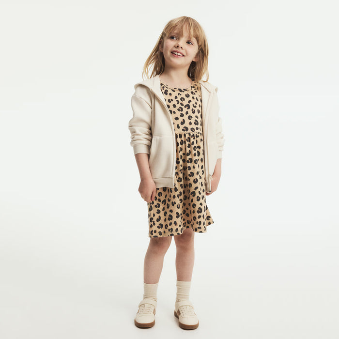 HM Girl Cheetah Design Printed Brown Frock