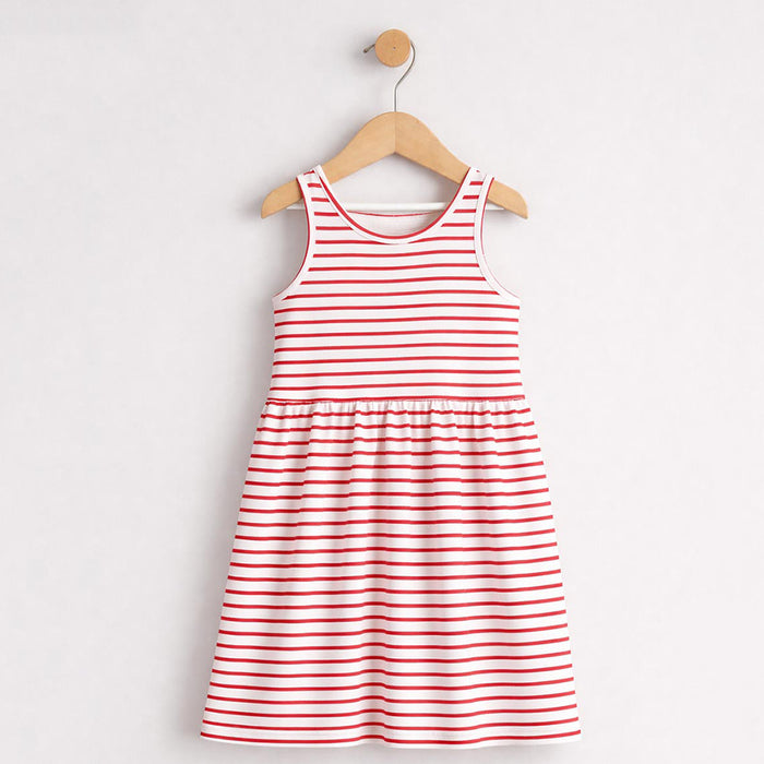 HM Girl White With Red Lining Frock