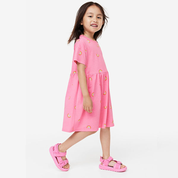 HM Girl T Pink Rainbow Print Frock