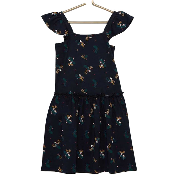 KIA BI Girl Navy Blue TOUCAN Print Frock