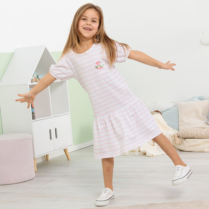 KIDS Girl White Pink Lining Frock