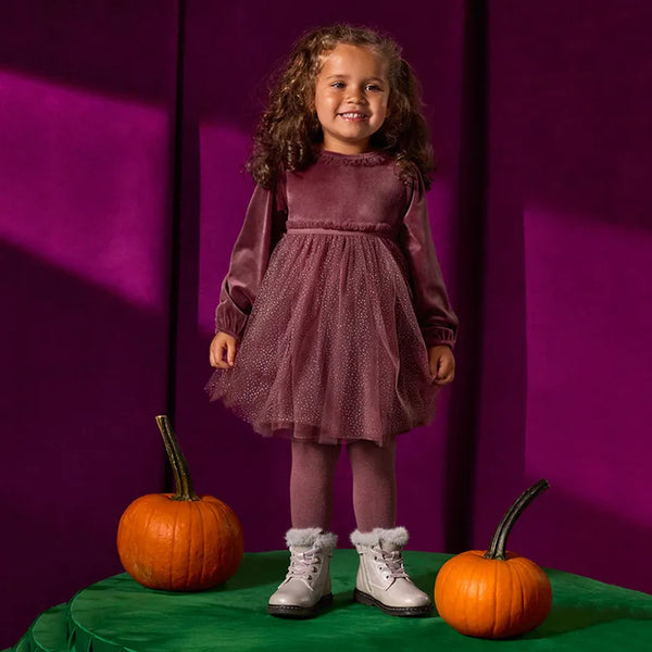 CC Brown Girl Frock With Glittrish Net