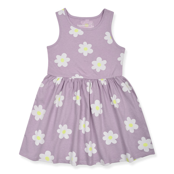 IN EX Girl Purple Flower Printed Frock