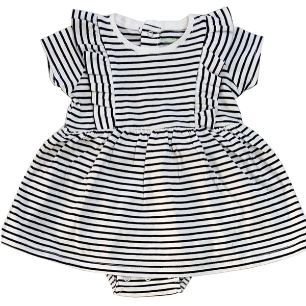 ECP Girl Black And White Lining Romper Frock