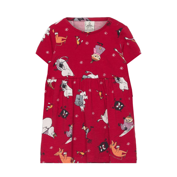 LNDX Girl Red Kangaroo Print Frock