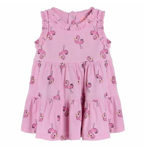 CC Girl Pink Flamingo Printed Dress