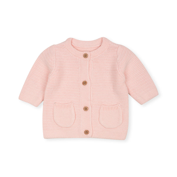 FF Girl Baby Pink Front Pocket Knitted Cardigan
