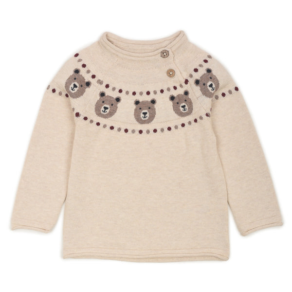 FF Teddy Bear Round neck Off White Sweater