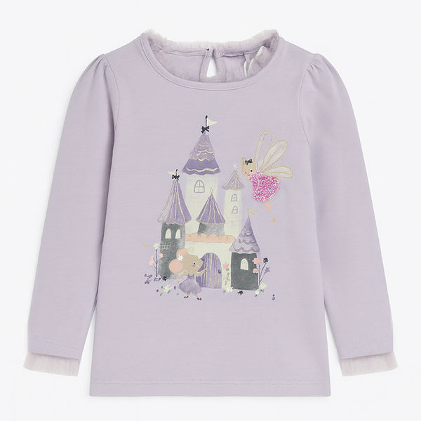 CA Girl Move Castle & Fairy With Fancy Net Fril T-Shirt