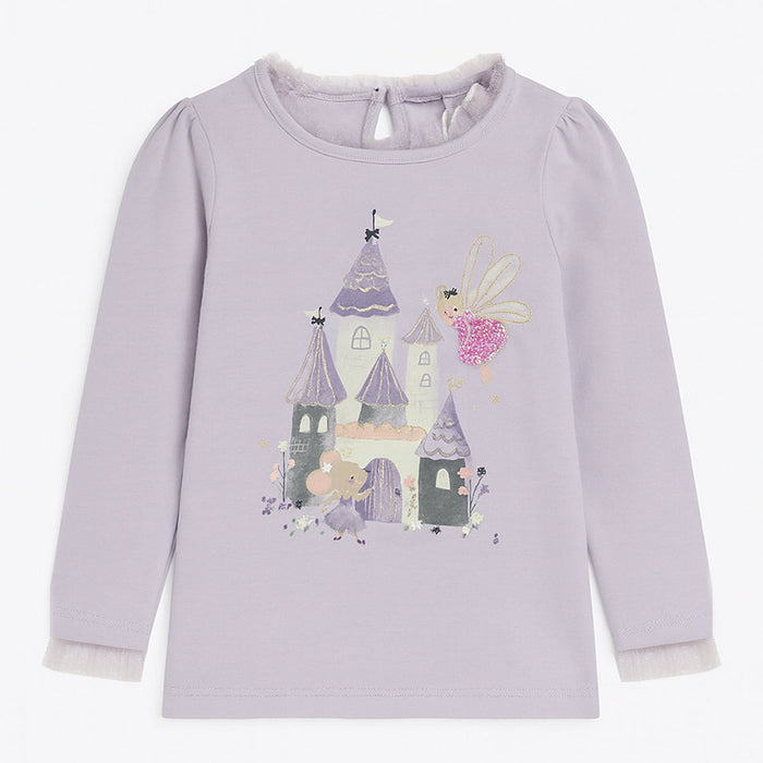 CA Girl Move Castle & Fairy With Fancy Net Fril T-Shirt