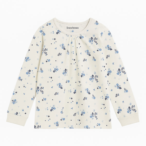 INX Girl White Flower Printed Full Sleeves Top