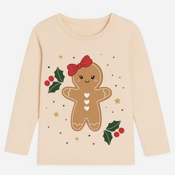 LK Girl Cream Doll Printed Full Sleeve Shirt