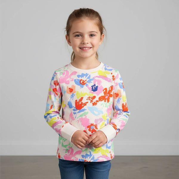 NXT Girl Multi Flowers Printed Full Sleeves Shirt
