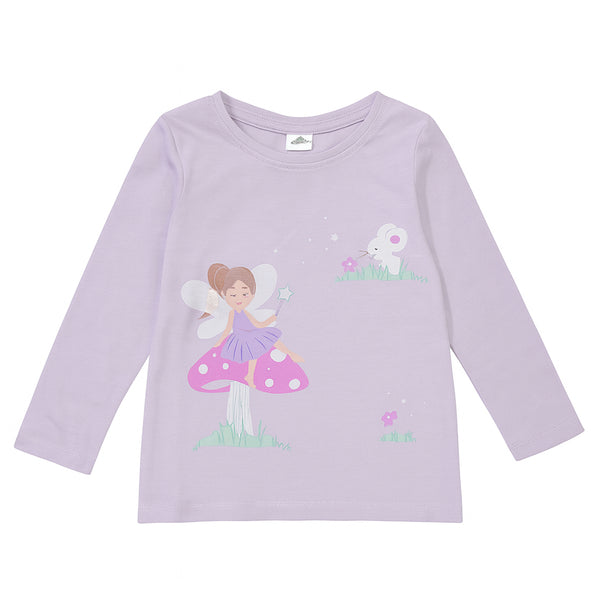 KIDS Girl Purple Fairy Printed Full Sleeves Shirt