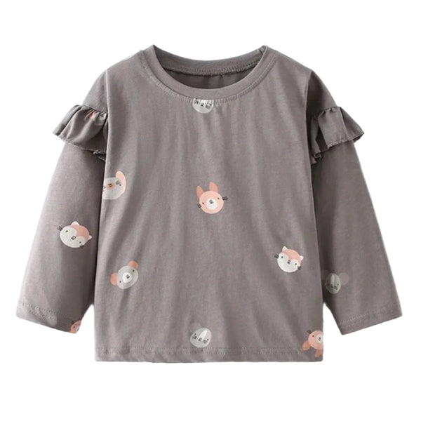 NXT Girl Bear Face Print Full Sleeves T Shirt