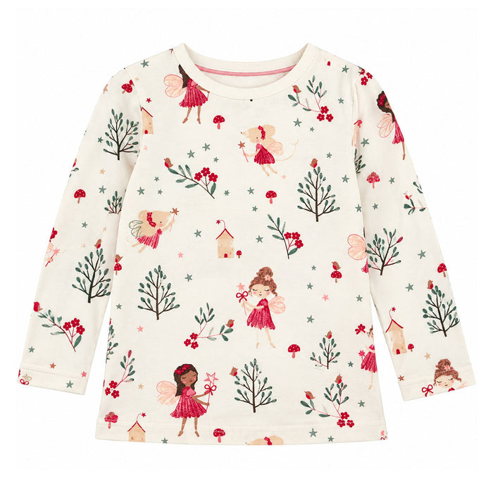 Girl Off-white Angel and Trees Printed Full Sleeve T-Shirt