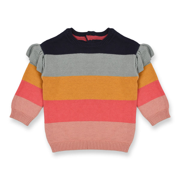 FF Girl Multi Colored Frill Sweater