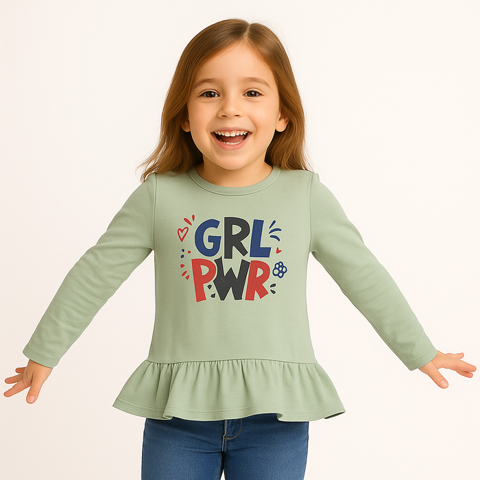Z Y Girl Green Printed Fleece Top
