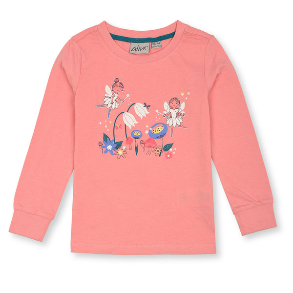 ALIVE Girl Fairy Princes Printed Floral Printed T-Shirt