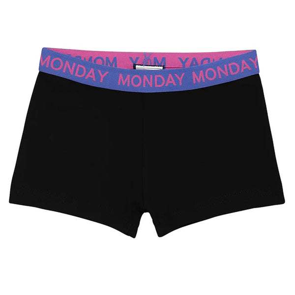 AN KO Girl Black Underwear Monday Strip