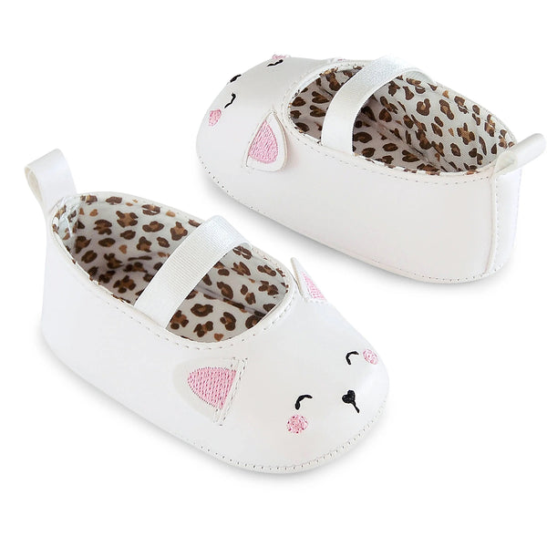 CAR TERS Girl White Color Cat Face Design Bootie