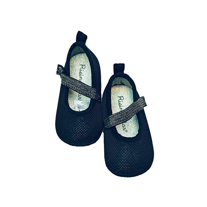 R S Girl Glittery Black Color Booties
