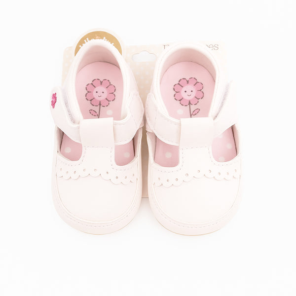 CAR TERS Girl White Butterfly Embroidery Booties