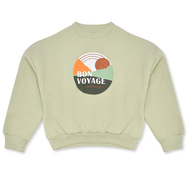 KC7 Girl Sea Green Bon Voyage Print Baggy Sweatshirt