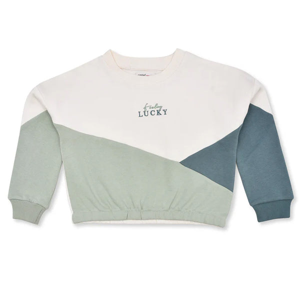KC7 Girl Feeling Lucky Embroidery Baggy Sweatshirt