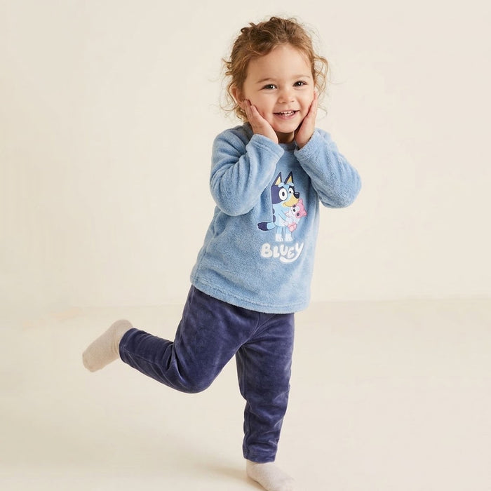 Bly Girl Sky Blue Velvet Bluey 2 Piece Set
